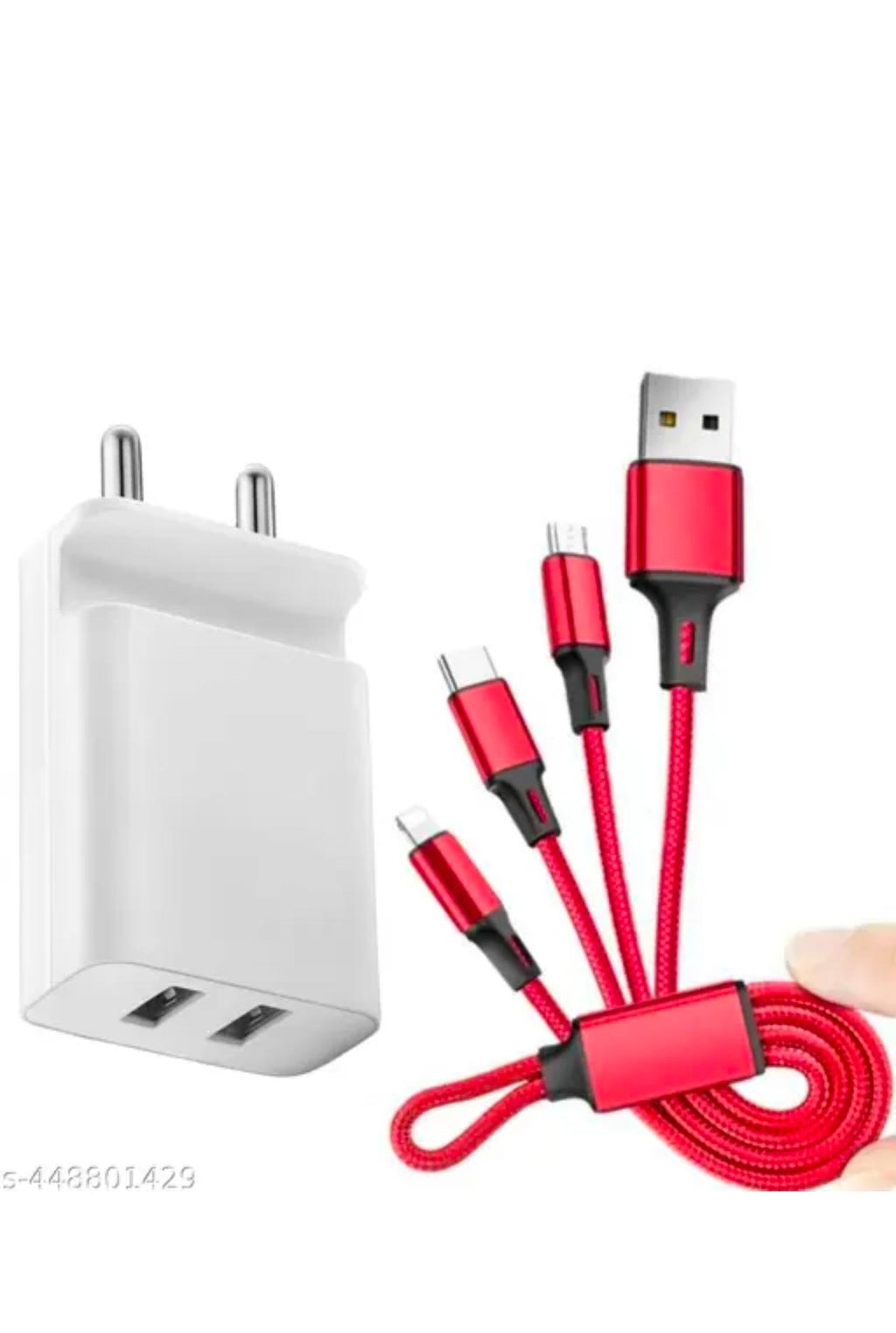 DUAL Fast Charger 3.1 cable, Mico, Types-c , i-phone