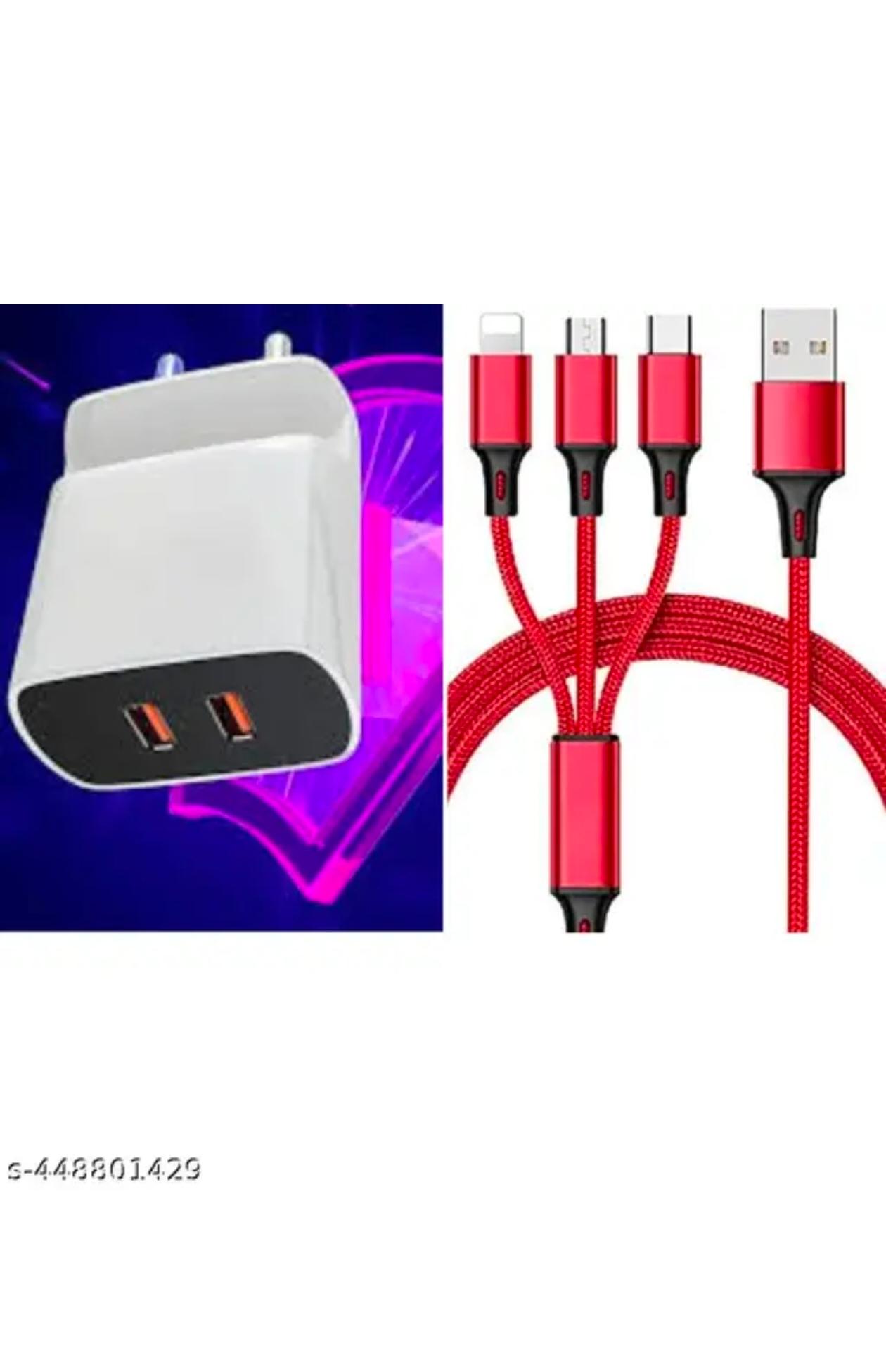 DUAL Fast Charger 3.1 cable, Mico, Types-c , i-phone